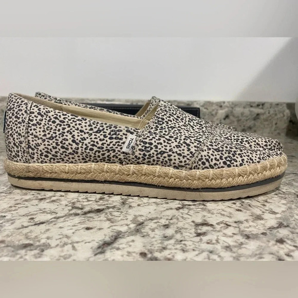 TOMS - WOMENS ALPARGATA PLATFORM ROPE ESPADRILLE Slip on Leopard Size 8.5 - Picture 5 of 9